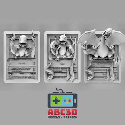 ABC3D: Pokemon Charmander Evolutions 3D Cards
