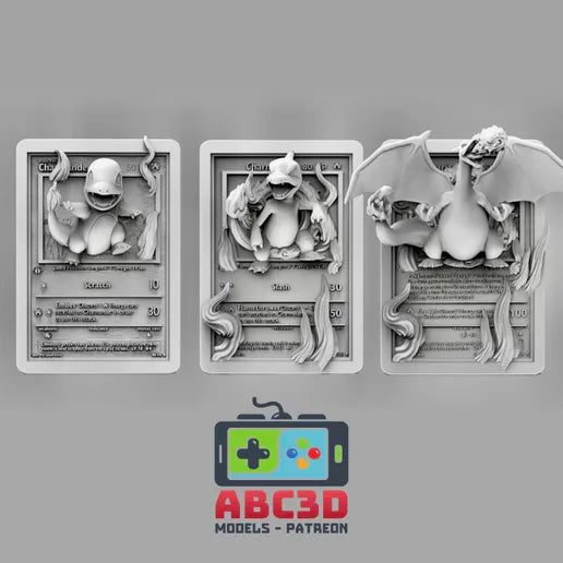 ABC3D: Pokemon Charmander Evolutions 3D Cards