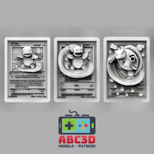 ABC3D: Pokemon Squirtle Evolutions 3D Cards